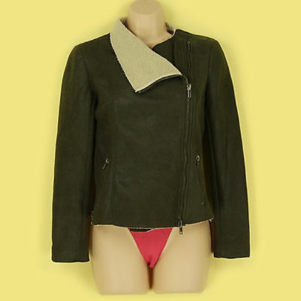 MURAL faux suede shearling moto jacket - Picture 4 of 4